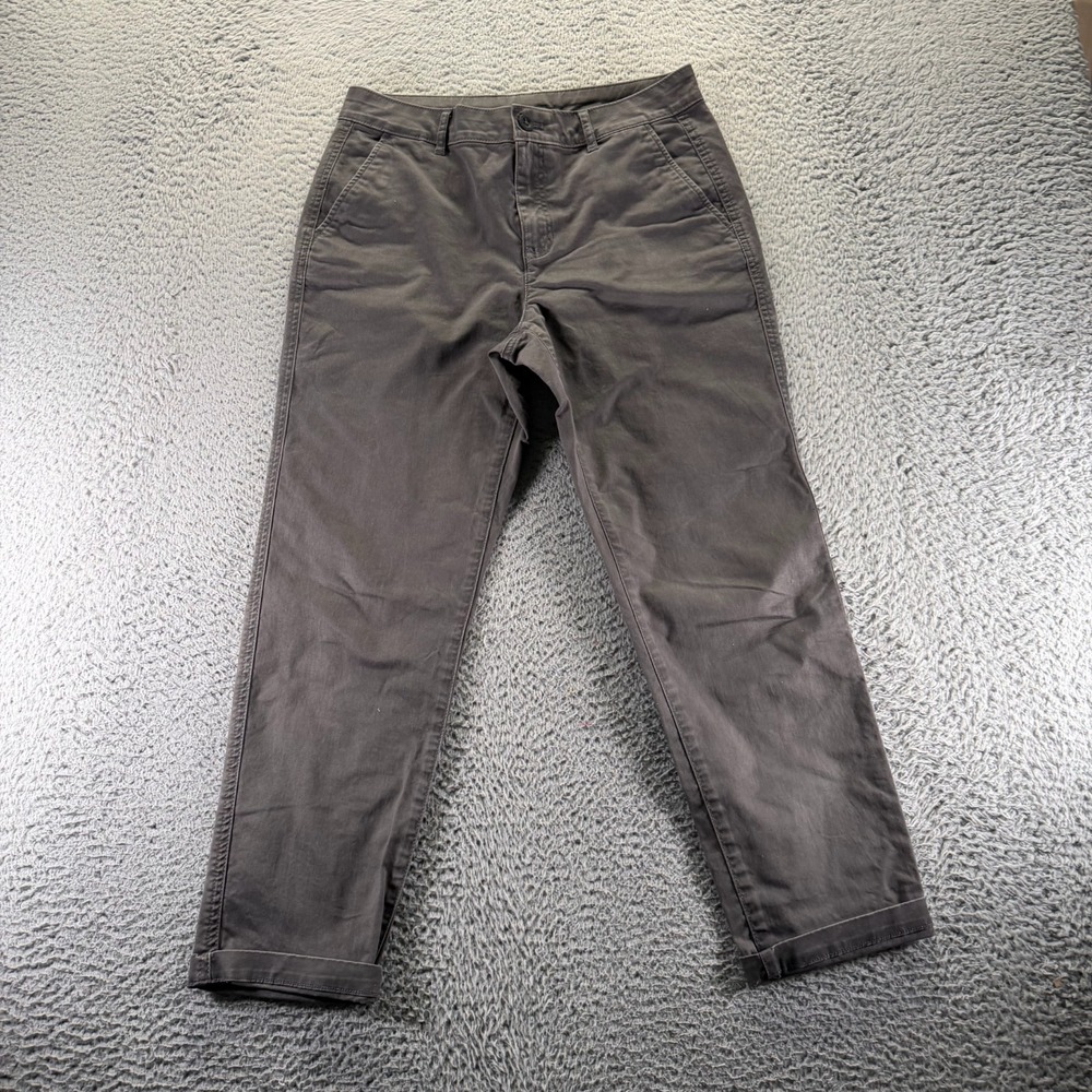 Eddie Bauer Pant Womens 4 Gray Chino Straight Leg Business Office Preppy Career